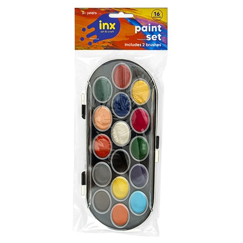 Paint Set 16 Col w 2 Brushes