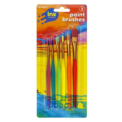 Brushes Paint Artist Coloured 6Pk