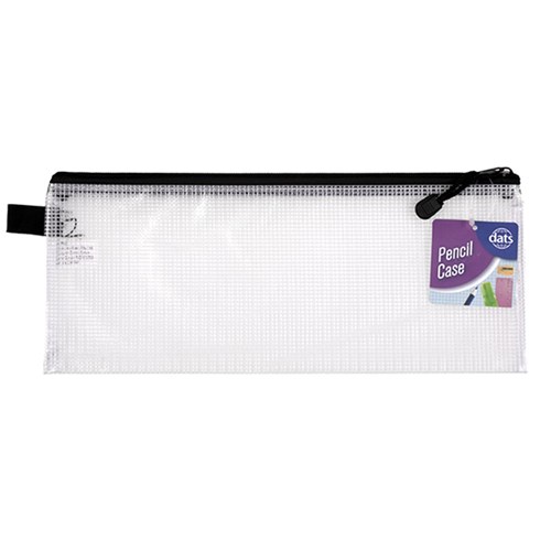Pencil Case 1 Zip Mesh Clear 340x135mm