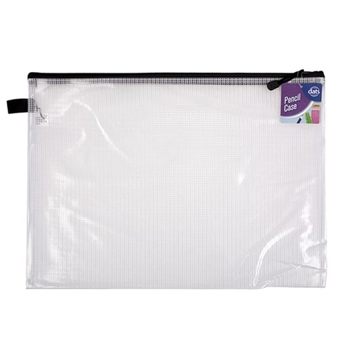 Pencil Case 1 Zip Mesh Clear 345x240mm
