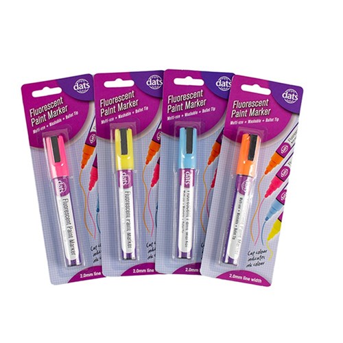 Marker Paint Multi Use 4 Asst Fluorescent Cols