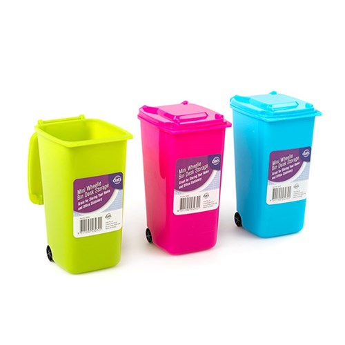 Bin Wheelie Mini Storage Desk Accessory 3 Asstd Cols