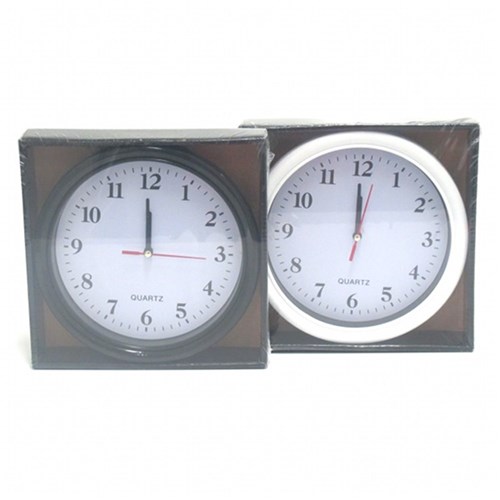 Clock Wall 20x20cm Asstd Black or White