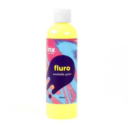 Paint Washable Bottle 250ml Fluro Yellow