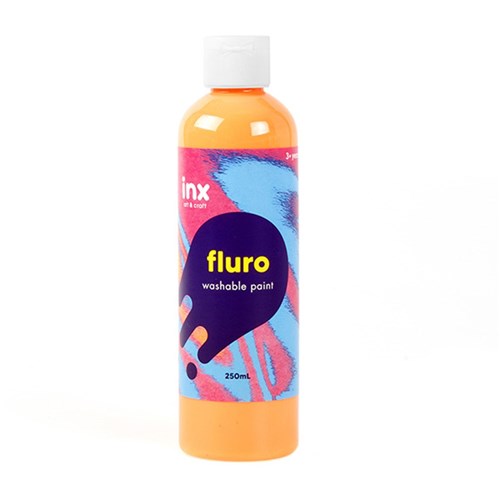 Paint Washable Bottle 250ml Fluro Orange