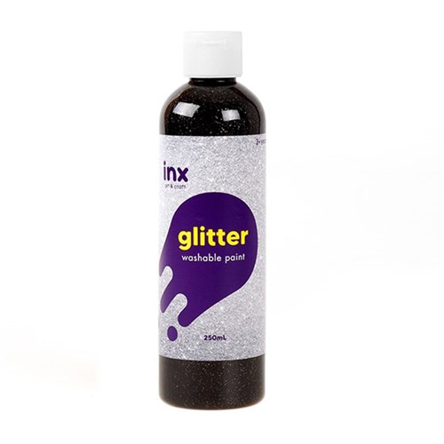 Paint Washable Bottle 250ml Glitter Black