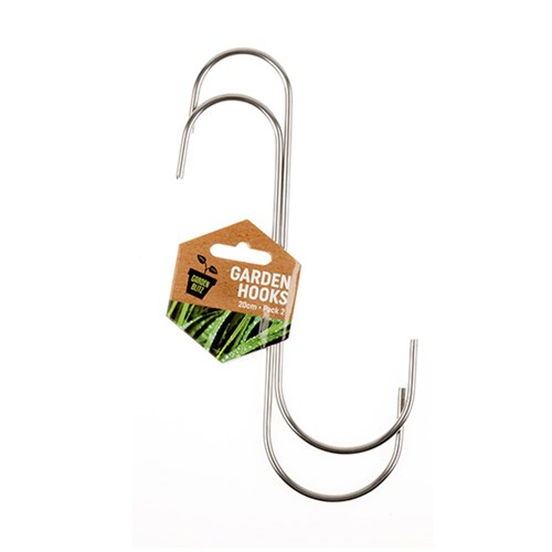 Hooks S Shape 2Pk Silver 20cm
