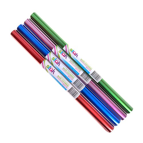 Book Cover Metallic 45cm x 1M 4 Asstd Cols