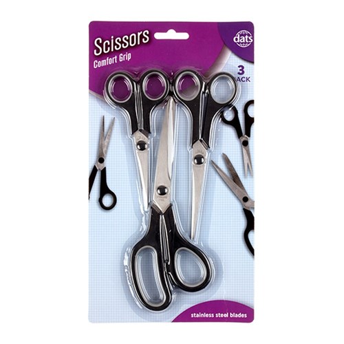 Scissors Rubber Grip 3pk 140mm 175mm 215mm