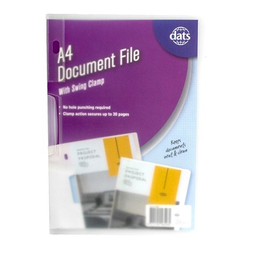 Document File PP A4 w Swing Clamp Clear