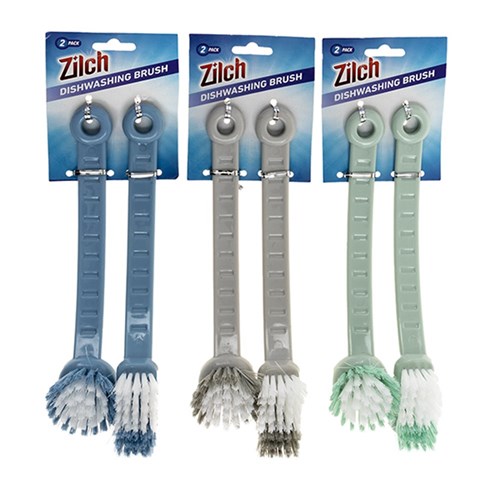 Dishwashing Brush 2PC Set Assorted Colours
