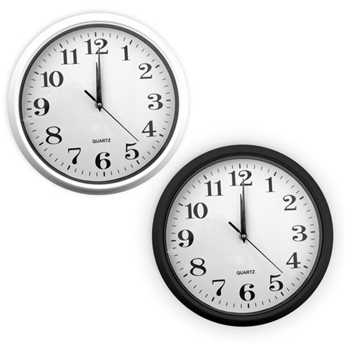 Clock Wall 30x30cm Asstd Black or White