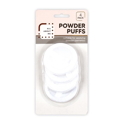 Powder Puff Round White Pk4