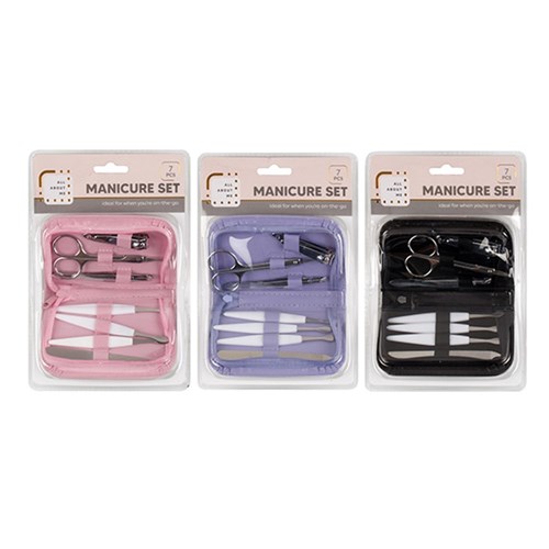 Manicure Set Pk7 w Wallet Case 3 Asstd Cols