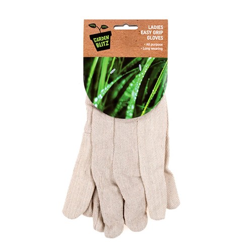Gloves Garden Ladies 1Pk White w Black Cuffs
