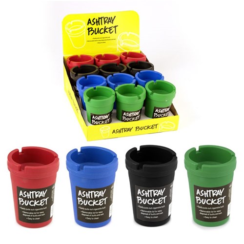Ashtray Bucket 4 Asstd Cols 11x8cm