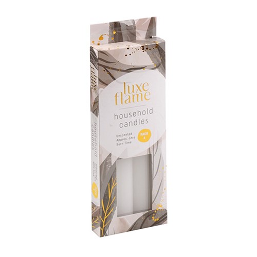 Candle Taper 8 Inch 6 Hour Pk4 White