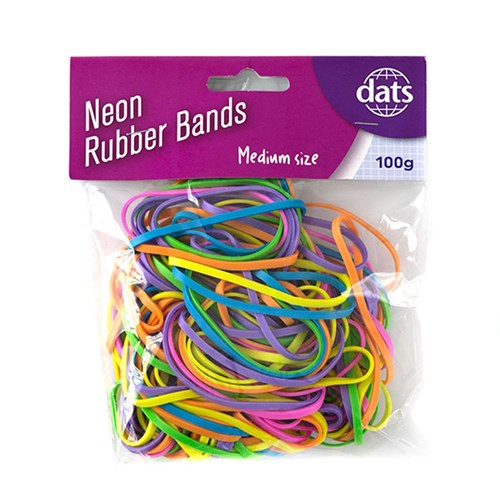 Band Rubber 100g Mixed Cols Medium