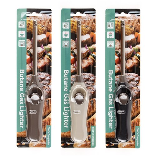 Lighter Butane Gas Long Easy Press Asstd Cols