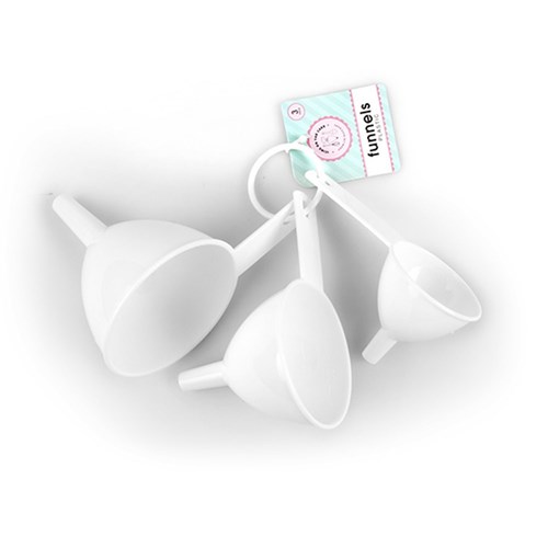 Funnel Set Plastic Set of 3 White