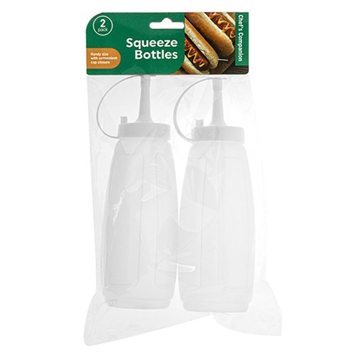 Sauce Bottles Pk2 Clear 300ml