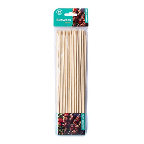 Skewer BBQ Bamboo 25cmx3mm Pk80