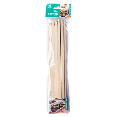 Skewer Flat Bamboo 29cmx2.5mm Pk25