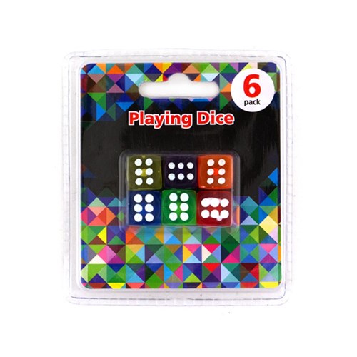 Games Dice Coloured 6pk