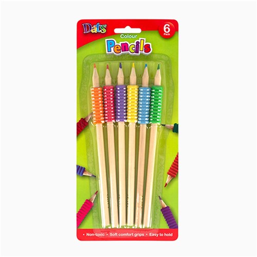Pencil Colour 6pk w Soft Comfort Grip