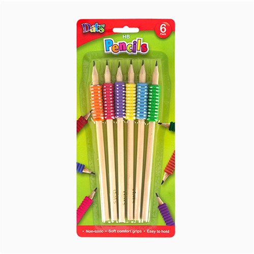Pencil HB 6pk w Soft Comfort Grip