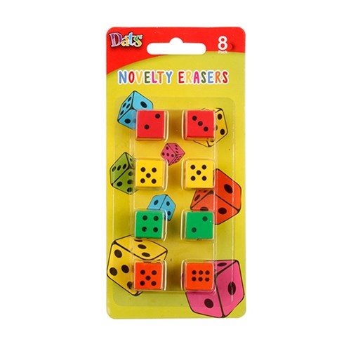 Eraser Dice Shaped 8pk