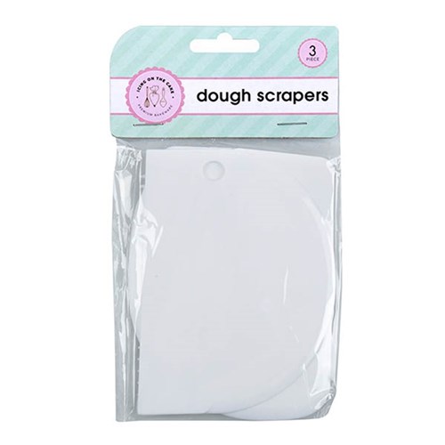 Cake Dough Scraper Plastic Set 3 White