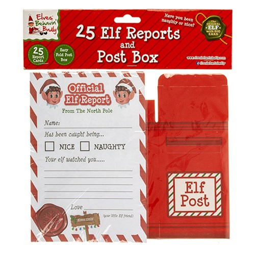 Xmas Elves BB Elf Reports 25pk with Post Box