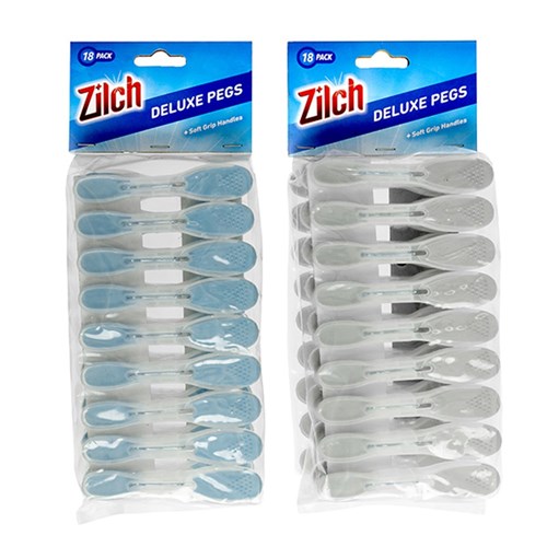 Pegs TPR Deluxe Coloured Tip Pk18 2 Asstd Cols