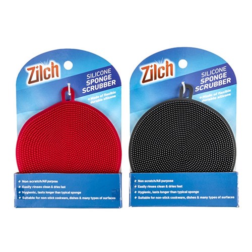 Dishwashing Scrubber Silicone Round 2 Asstd Cols 10.5cm Dia