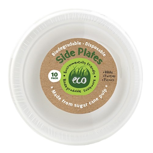 Eco Friendly Plate Side 18cm White Pk10