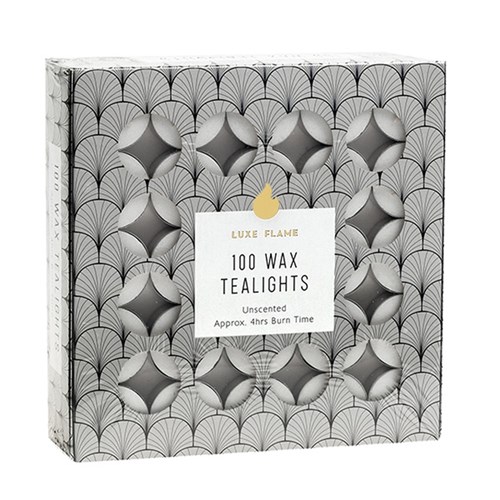 Tealights White 4 Hour Pk100 Unscented