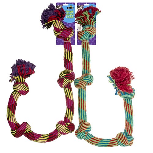 Dog Knotted Rope Toy Large L104cm 2 Asstd Colours