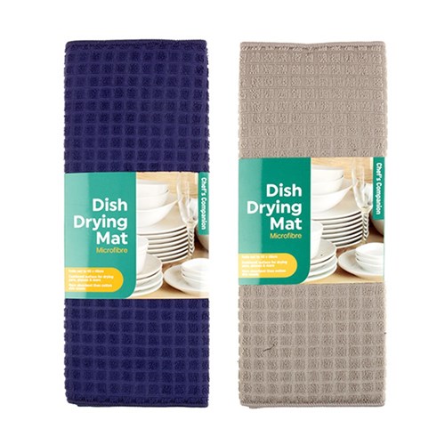Mat Dish Drying Microfibre 2 Asstd Cols 48x40cm