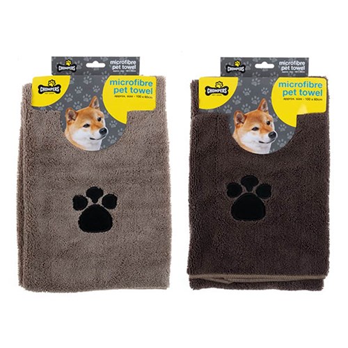 Towel Pet Microfibre 100x60cm 2 Asstd Colours