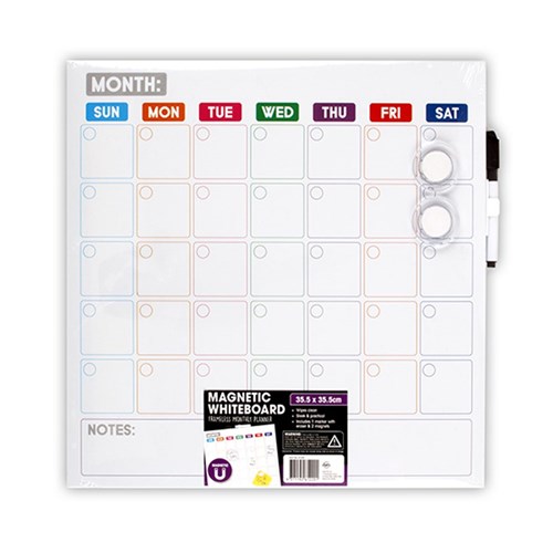 Whiteboard Magnetic Frameless Planner w Marker