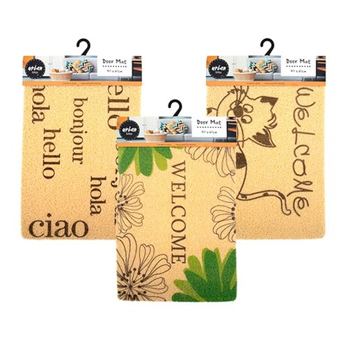 Door Mat PVC Back Beige 3 Asstd Designs 40x60cm