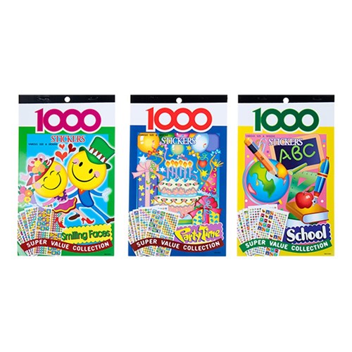 Stickers Kids Book 1000Pc 3 Asstd Designs