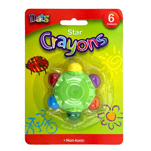 Crayon Star Shape 6 Cols Mixed