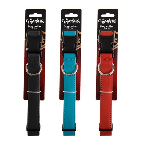 Collar Dog Leather + Neoprene Large 2.5x60cm 3 Asstd Colours