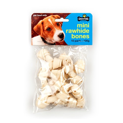 Dog Mini Rawhide Bones 6cm Pk10 100g