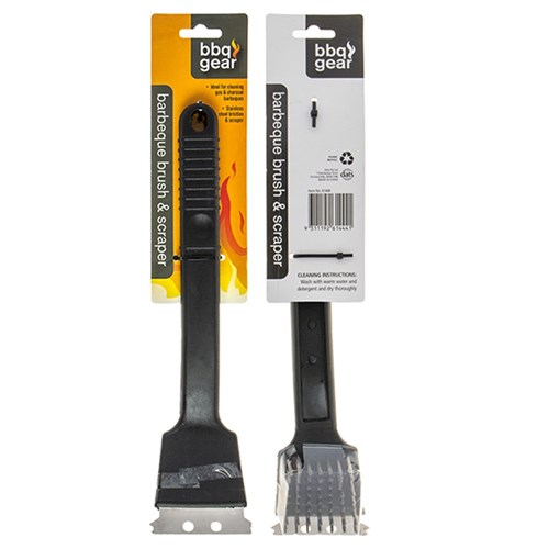 BBQ Brush w Scraper PP Handle 29.5cm