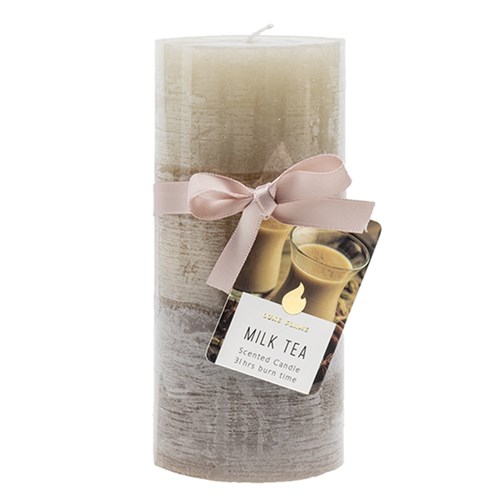Candle Pillar Layered Gradient Milk Tea 6.3x14cm