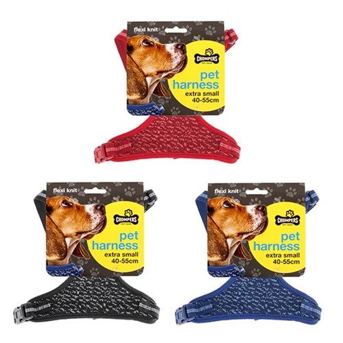 Harness Pet Flex Knit Fabric Small 40-55cm 3 Asstd Colours