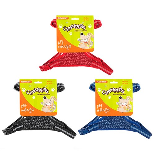 Harness Pet Flex Knit Fabric Medium 50-70cm 3 Asstd Colours